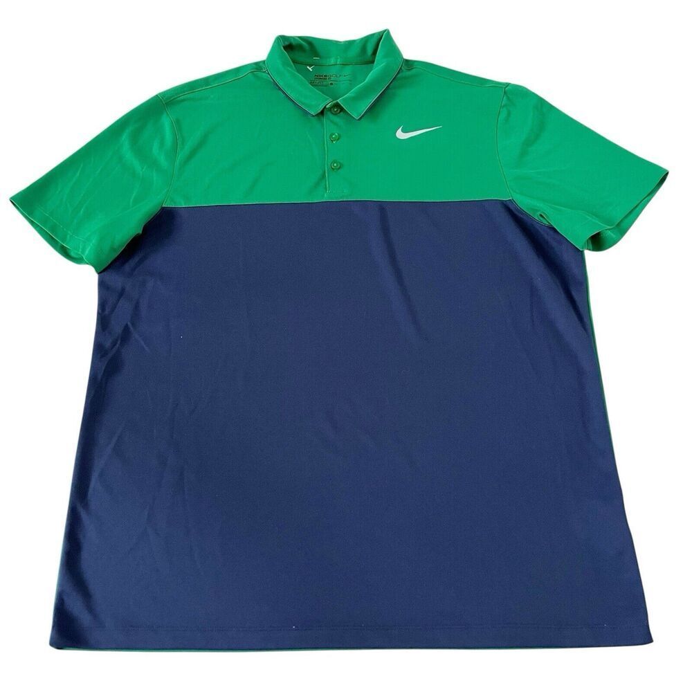 Nike Icon Golf Polo Shirt Men’s Standard Fit Dri-Fit Colorblock Two Tone Green